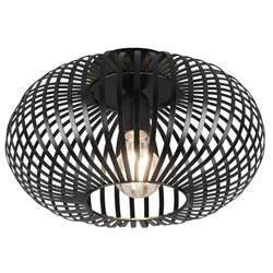 Johann Small Matt Black Flush Ceiling Fitting 606903032