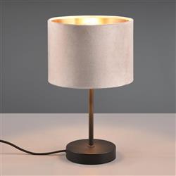 Julieta Matt Black And Fawn Velvet Table Lamp 519000144