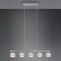 Kaprun Chrome And Grey Five Ceiling Bar Pendant 311600506