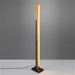 Kerala LED Wood And Matt Black Dimmable Floor Lamp 441610132