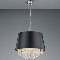 Loreley Chrome Ceiling Pendant Black Shade 309300302