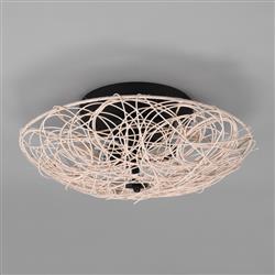 Lovis Natural Rattan Meshwork Flush Ceiling Fitting R61142036