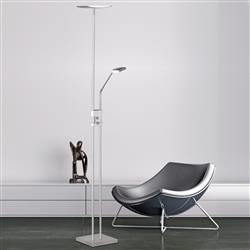 Luke Matt Nickel LED Floor Reading Lamp R42562107