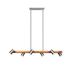 Marley 6 Light Wooden Bar Pendant Fitting