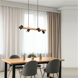 Marley Wood 4 Light Adjustable Spot Pendant 