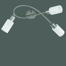 Mars Triple Matt Nickel and White Glass Ceiling Fitting R80013907