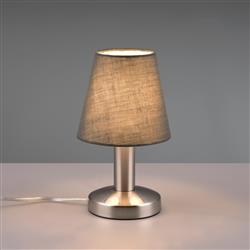 Mats 2 Matt Nickel And Tapered Shade Touch Table Lamp 