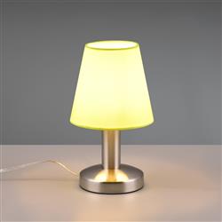 Mats 2 Matt Nickel And Tapered Shade Touch Table Lamp 