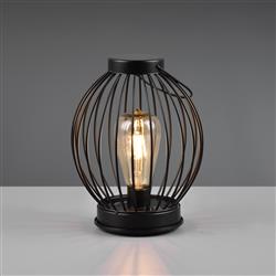 Merida IP44 Matt Black Outdoor Solar Powered lantern R54036132