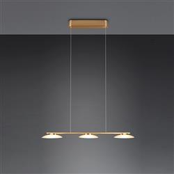 Merton LED White Opal Glass Linear Pendant Fitting