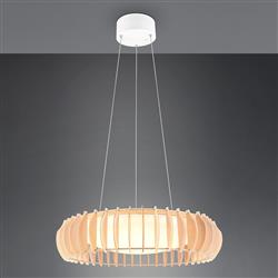 Monte LED Wood Effect And White finished Ceiling Pendant R32171930