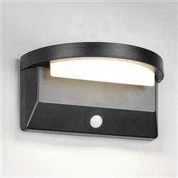Moro IP44 LED Hybrid Solar Outdoor Matt Black Wall Light R24706132