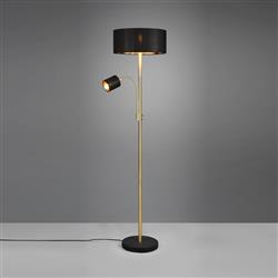 Motel Dual Matt Brass And Black Shade Reading Floor Lamp 416900208