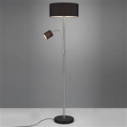 Motel Dual Matt Nickel And Black Shade Reading Floor Lamp 416900207