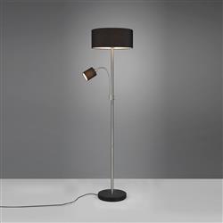 Motel Dual Matt Nickel And Black Shade Reading Floor Lamp 416900207