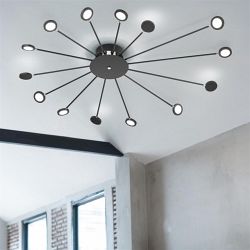 Peacock Matt Black LED Ceiling Light 679511532