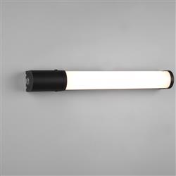 Piera IP44 Small Matt Black And Opal LED Bathroom Shaver Light