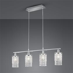 Posh Chrome & Clear Glass Large Ceiling Pendant R30764006