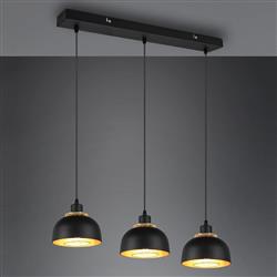 Punch Black And Gold Three Bar Pendant Light R30813032