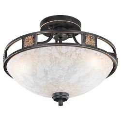 Quinta 3-Light Rustic Semi-Flush Ceiling Fitting 608100324