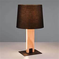 Rahul LED Natural Wood And Black Table Lamp 547610232