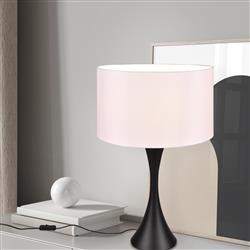 Sabia Large White Cylinder Shade Table Lamp