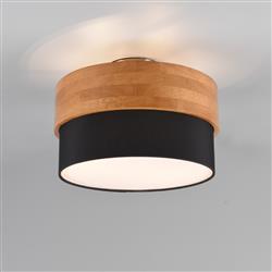 Seasons 2 Light Wood Semi-Flush Ceiling Fitting