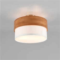 Seasons 2 Light Wood Semi-Flush Ceiling Fitting