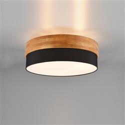 Seasons Large 3 Light Wooden Semi-Flush Fitting