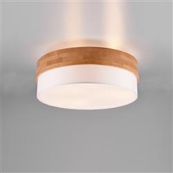 Seasons Large 3 Light Wooden Semi-Flush Fitting