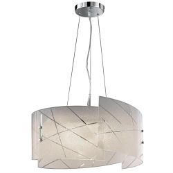 Sandrina Chrome 3-Light White Glass Pendant 301200300