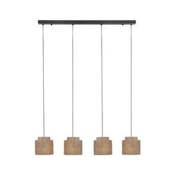 Smilla Black And Natural Four Light Ceiling Pendent 366800436