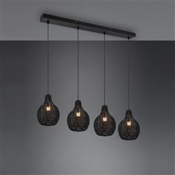 Sprout Rattan Meshwork 4 Light Bar Pendant Fitting