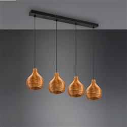 Sprout Rattan Meshwork 4 Light Bar Pendant Fitting