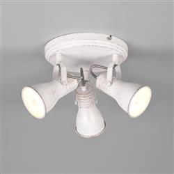 Steam 3 Light Antique White Round Adjustable Spotlight 813430327