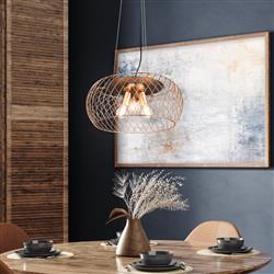 Tamil Large Wire Mesh Three Light Pendant Fitting