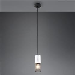 Tosh Natural Wood And Black Single Ceiling Pendant