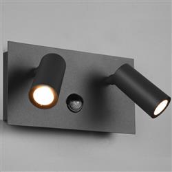 Tunga IP54 LED Anthracite PIR Double Outdoor Wall Light 222969242