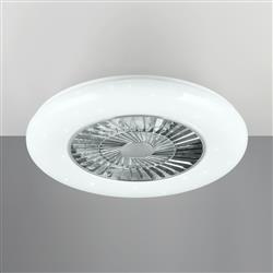 Visby Chrome And Matt White LED Small Fan Light R62402106