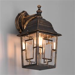 Volturno IP44 Antique Rust Outdoor Downward Wall Light 205967128