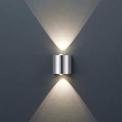 Wales Matt Nickel Double LED Wall Light 225510207