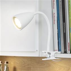 Wanda Matt White Flexible Clamp On Spotlight 