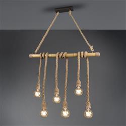 Wilma Bamboo And Brown 6 Light Ceiling Pendant R30130626