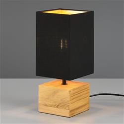 Woody Cube Natural Wood And Black Table Lamp R50171080