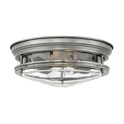 Hadrian Bathroom 2 Light Flush Clear Ceiling Lights IP44 Rated