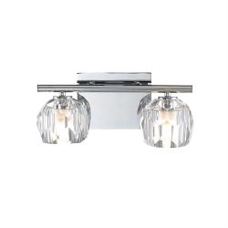 Bathroom IP44 Rated Chrome LED Double Crystal Wall Light QN-REGALIA2-PC-BATH