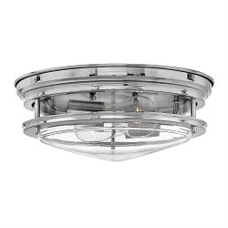 Hadrian Bathroom 2 Light Flush Clear Ceiling Lights IP44 Rated