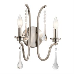 Pewter 2 Light Wall Fitting QN-KARLEE2