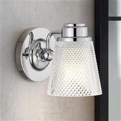 Polished Chrome Single LED IP44 Rated Bathroom Light QN-HUDSON1-BATH