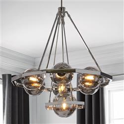 Polished Nickel 7 Light Pendant QN-HARPER7